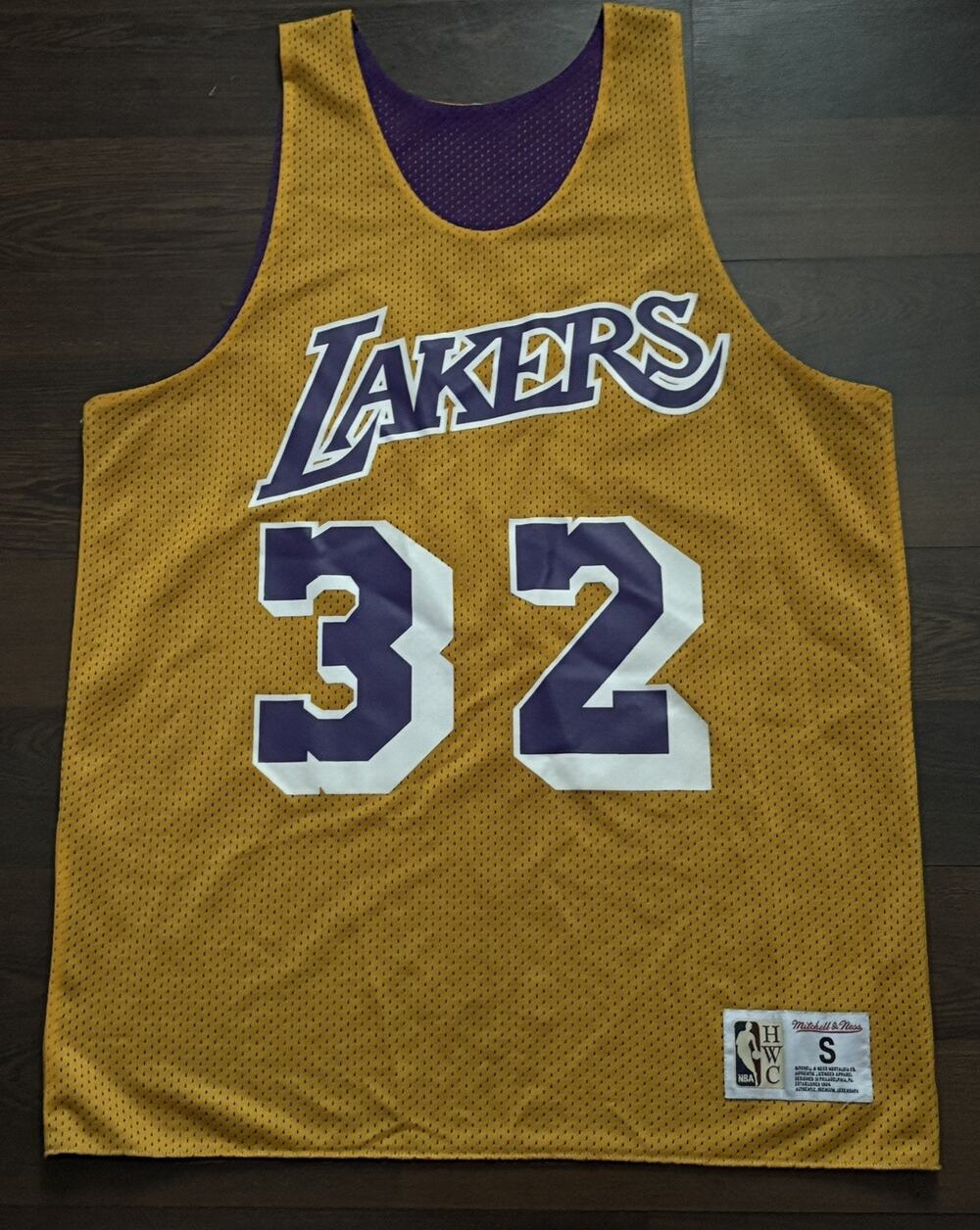 Men's NBA Mitchell & Ness Lakers Magic Johnson Reversable Jersey Size S Rare